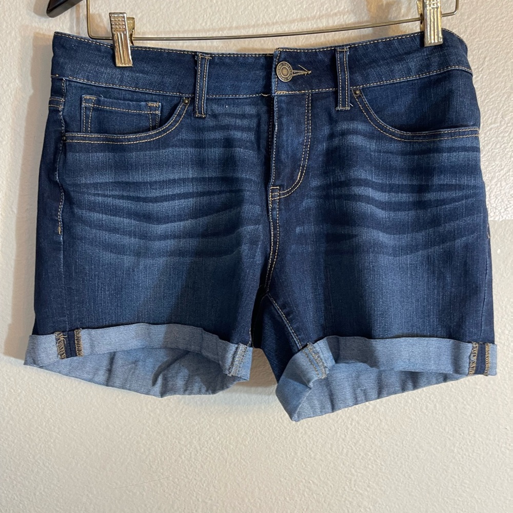 Time and Tru Blue Jean Shorts with Rolled Hem